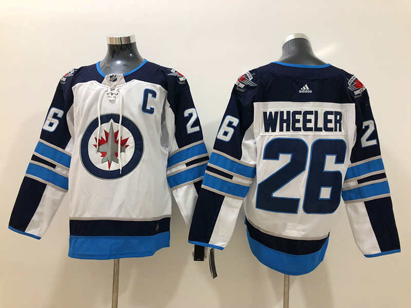 Men's Winnipeg Jets #26 Blake Wheeler adidas White Away Jersey Men's Winnipeg Jets #26 Blake Wheeler adidas White Away Jersey